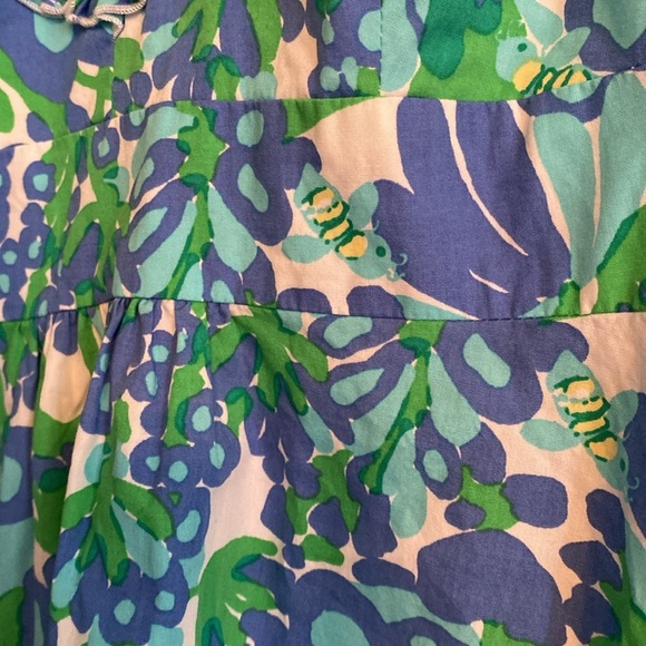 Lilly Pulitzer women’s size 2 - halter dress - blue/ green floral - cotton - Picture 3 of 7